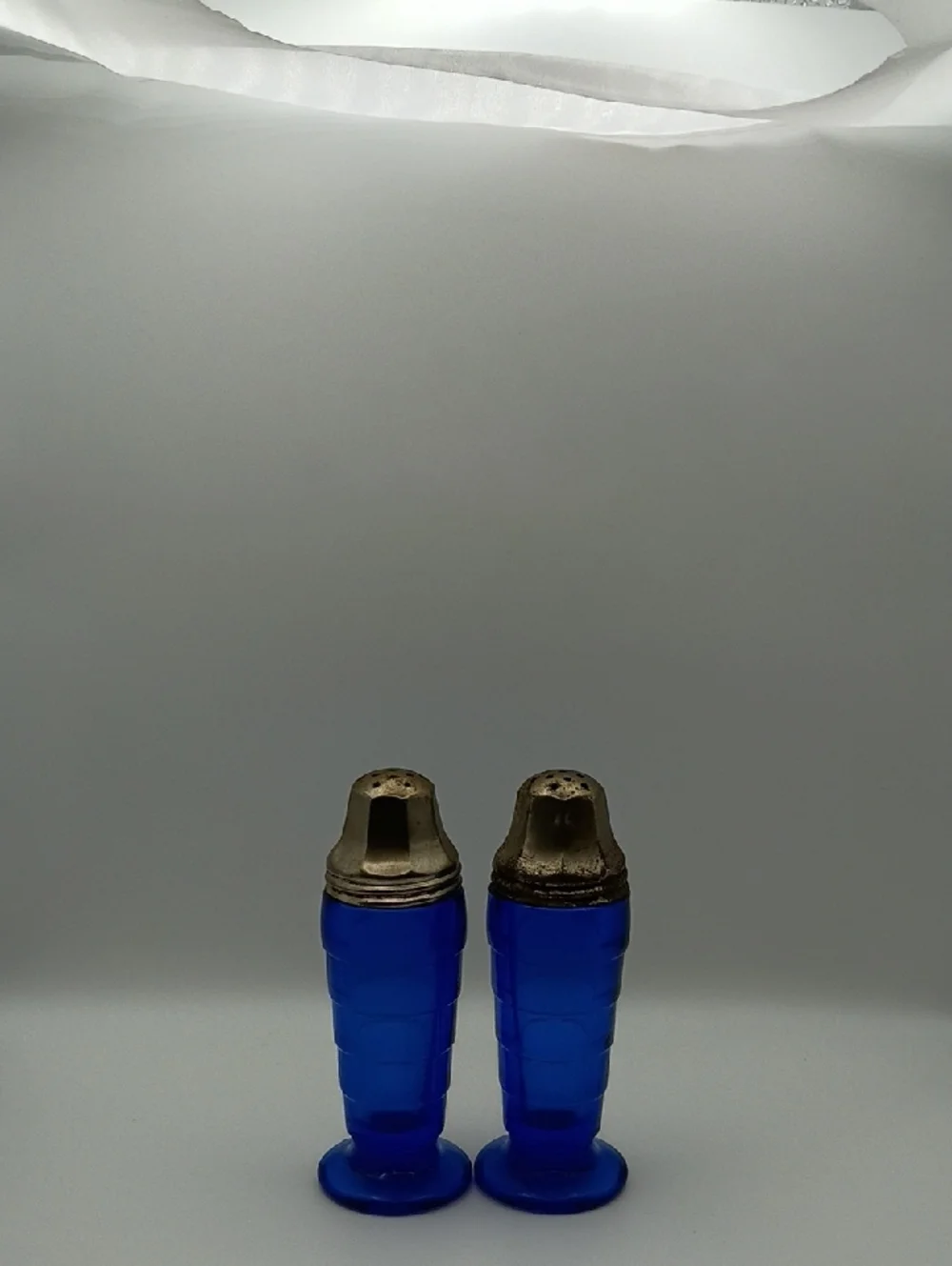VTG 1930s Hazel Atlas Cobalt Blue Moderntone Art Deco Salt & Pepper Shakers!